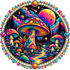 Psychedelischer Pilzwald