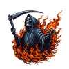 Sensenmann in Flammen