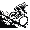 Downhill Mountainbiker Silhouette