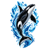 Eisiger Orca Sprung mit Kristallen