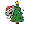 Süßer Koala versteckt im Weihnachtsbaum