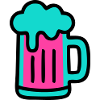 Bierkrug Neon Schaum Icon