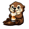 Seeotter mit Latte Macchiato