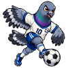 Taube beim Fußball