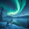 Polarfuchs — Nordlichter