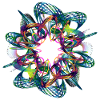 Lebendige Neon-Mandala-Grafik