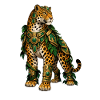 Dschungel Leopard mit Goldschmuck