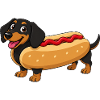 Dackel als Hotdog