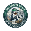 Lustiges Buchhalter-Pinguin-Tabellen-Zauberer-Abzeichen