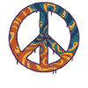 Psychedelisches Festival-Hippie-Peace-Sign Rave