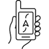 GPS im Handlinien-Symbol