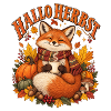 Hallo Herbst – Gemütlicher Fuchs mit Kaffee