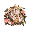 Blumige Katzenfamilie