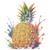 Tropische Ananas-Gelbe Frucht-Spritzkunst