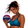 Manga Beachvolleyball-Mädchen