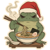 Weihnachtsfrosch frisst Ramen