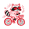 Raccoon am Rad