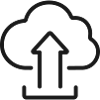 Cloud-Upload-Zeilen-Icon