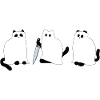 Halloween - schelmische Katzen-Trio - Geist