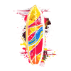 Surfbrett Graffiti