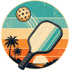 Retro Strand Paddel Sticker