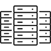 Rechenzentrum-Server-Zeilen-Symbol