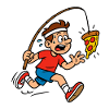 Pizza-Fischerjunge Cartoon