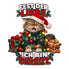 Weihnachtskatze mit Lichterkette