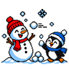 Winter Schneeballschlacht – Pixel Art