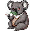 Cartoon Koala raucht Gras