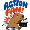 Action Fan – Capybara mit Filmklappe