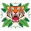 Tiger im Blattwerk Emblem