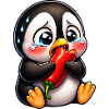 Pinguin Chili Scharf Lustiger Cartoon