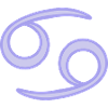 Krebs-Sternzeichen-Symbol Pastel Lila