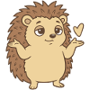 Igel Achselzucken Geste Herz