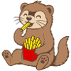 Frettchen mit Pommes