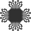 KI-Mikrochip-Schaltleitungssymbol