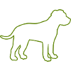 Hundesilhouette in Linienkunst