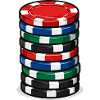 Pokerchip Stack Farbexplosion