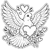 Sticker Friedenstaube mit Herz & Blumen 