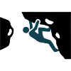 Boulderer Ueberhang Silhouette
