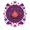 Psychedelisches Festival-Hippie-Rave-Techno