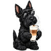 Scottish Terrier mit Latte Macchiato