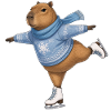 Capybara beim Eislaufen