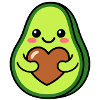 Avocado-Herz-Umarmung Illustration