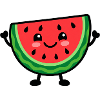 Lächelnde Wassermelonenscheibe Cheer