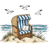 Strandkorb am Meer