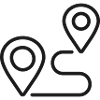 GPS-Routen-Navigationslinien-Symbol