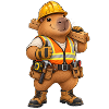 Capybara Bauarbeiter