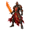 Roter Ritter mit Flammenschwert